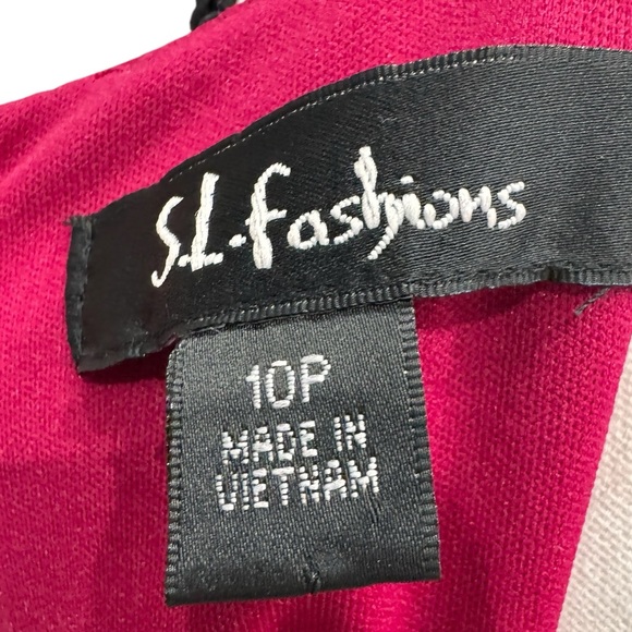 SL Fashions Tiered Fuschia Pink Dress 10P - Picture 9 of 10
